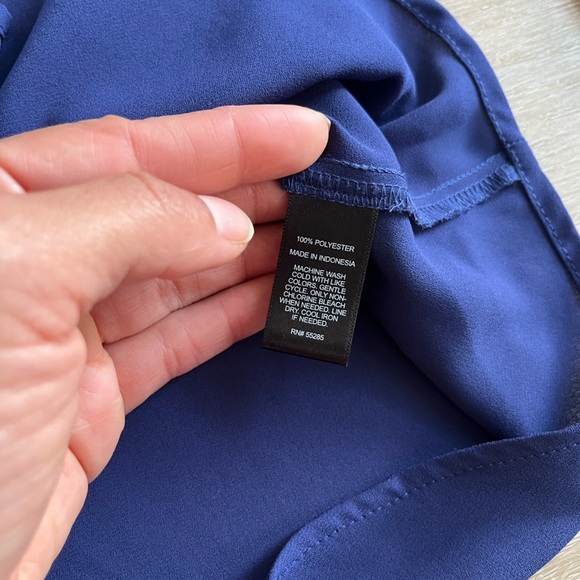 Express the Porto Fino shirt slim fit Blue Blouse Button Up SZ XS - Picture 3 of 7